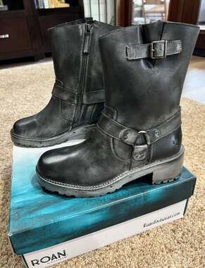 Roan by Bed Stu Emerson Women's Black Napa Moto Boot